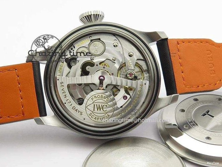 MIROTIME 0514 GoodFit Big Pilot Real PR IW500912 ZF Best Edition Black Dial On Black Leather Strap A 7287